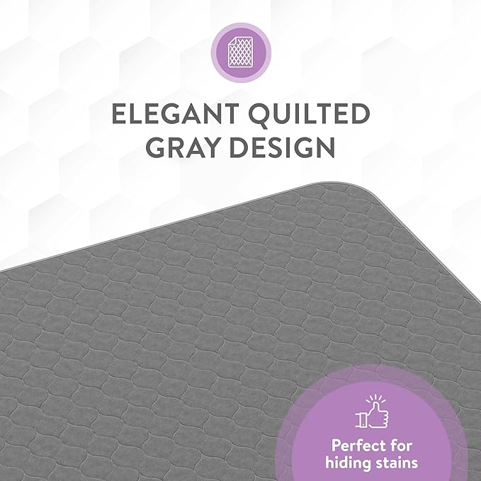 Inspire Underpads | Stain Hiding Gray Reusable Incontinence Bed Pads | Waterproof Mattress Pad | for Adults Babies and Dogs (34 X 36 - 4 Pack)