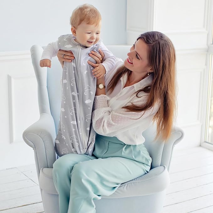 Mama Cheetah Baby Sleep Sack 0.5 TOG, Organic Cotton Baby Wearable Blanket with Two-Way Zipper, Swaddle Transition Baby Sleeping Bag for Newborn Infant Toddler Boy Girl, 0-3 Months