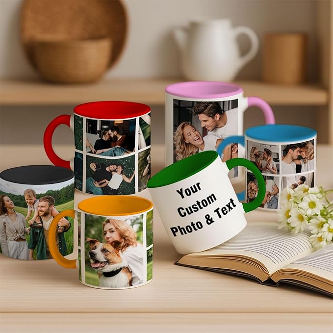 Custom Photo & Text Mug Add Personalized Text, Upload Your Image Personalized 11.5oz Mug Choose From Various Designs The Suitable Gift for Parents (C04 SIX PHPTO)