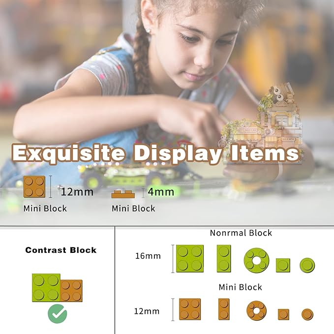 Streetscape Cafe Mini Building Set, 1770 PCS Mini Brick Building Cafe Set (for Boys Girls 6+)