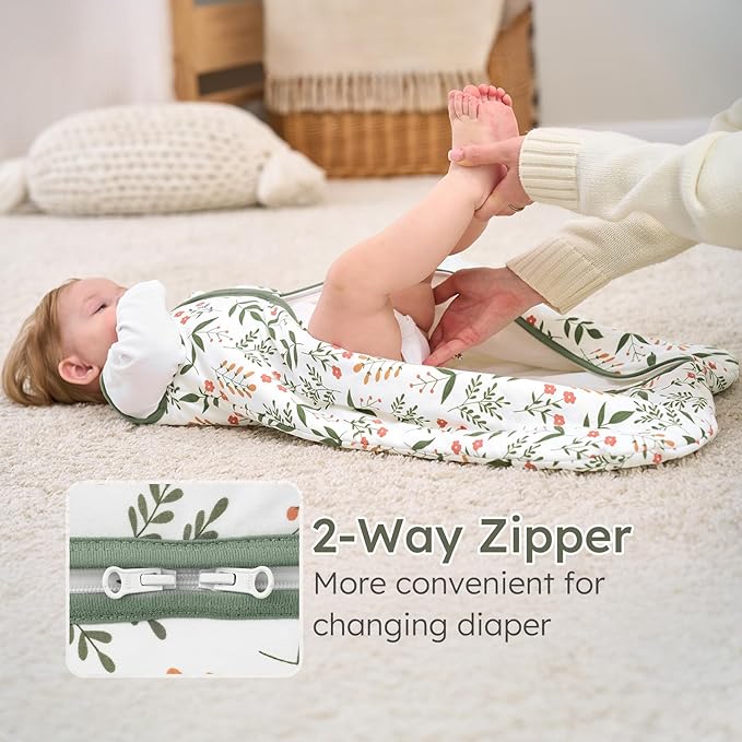 Yoofoss Baby Sleep Sack 6-12 Months, 1.5 Tog Baby Wearable Blanket with 2-Way Zipper, 100% Cotton Organic Fabric Winter Infant Sleeping Sack, Warm Soft Comfy