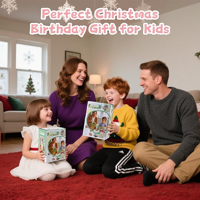 DIY Arts and Crafts Kits for Kids Ages 4-8-12 Flower Bouquet Toys Craft Kit for 4 5 6 7 8 Year Old Girls Ideas Birthday Gift,Classroom Educational Activity Toy for Toddler Kids Boys