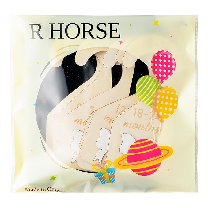 R HORSE Wooden Baby Closet Dividers - 3D Coquette White Bow Baby Closet Organizer, 8Pcs Double-Sided Newborn Clothes Size Hanger Dividers, Nursery Decor Birthday Gift for Boy Girl (0-24 Months)