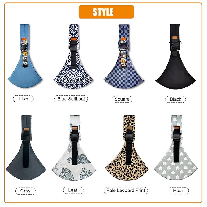 Baby Sling Carrier Newborn to Toddler Adjustable One-Shoulder Design with Hip Seat Support, Labor-Saving Baby Wraps Carrier 10-30 lbs(Heart)