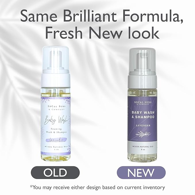 SoCal Suds & Company 2-in-1 Organic Foaming Shampoo & Body Wash - Gentle Botanical Baby Wash for Sensitive Skin Bath - Nourishing Soothing Castile Soap - Lavender, 6 oz (Pack of 1)