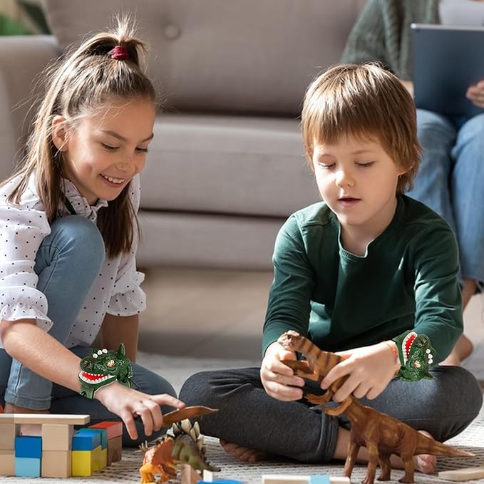 Rechargeable Dinosaur Walkie Talkies for Kids, 2 Pack T-Rex Camping Gear Outdoor Toys Long Range Birthday Easter Christmas Stocking Stuffers for 6 Age+ Boys Girls