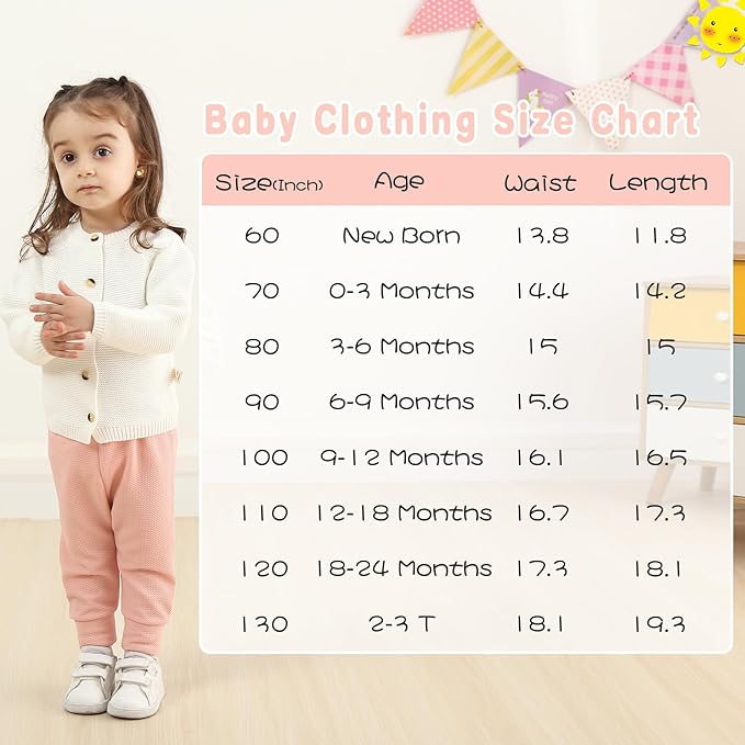 Newborn Toddler Baby Girl Pants Leggings Ribbed Straight Flare Infant Girl Pants Leggings Bell Bottoms 5 Packs
