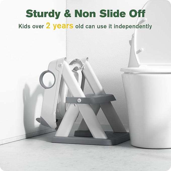 Potty Training Seat, Upgrade Toddler Toilet Seat for Kids Boys Girls, 2 in 1 Potty Training Toilet for Kids, Splash Guard Anti-Slip Pad Step Stool(Upgraded Cushion)