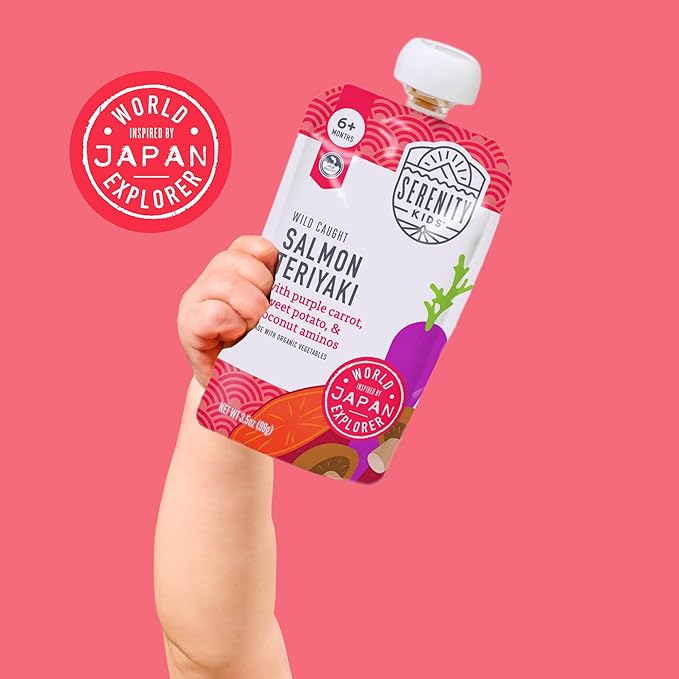 Serenity Kids 7+ Months World Explorers Baby Food Pouches - Puree With Ethically Sourced Meats & Organic Veggies - BPA-Free Organic Baby Food - 3.5 Oz, 18 Pack