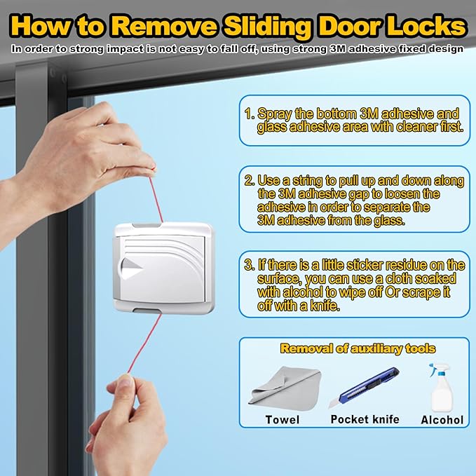 Sliding Door Lock 6 Pack, Child Safety Lock For Sliding Glass Doors, Easy To Install, Keeps Your Baby Out Of Danger, For Sliding Glass Doors, Sliding Windows, Sliding Closets, Etc (Grey)