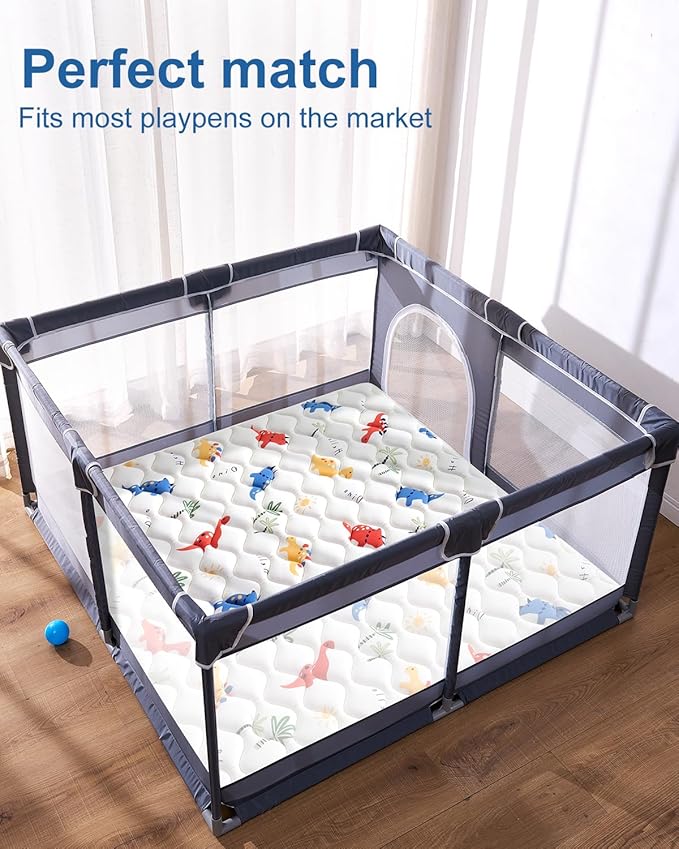 Odorless Premium Foam Baby Play Mat 71" x 59", Soft Microfiber Fabric Crawling Mat for Floor- Comfortable and Hypoallergenic, Non-Slip Cushioned Floor Playpen mat for Infants,Babies,Toddlers