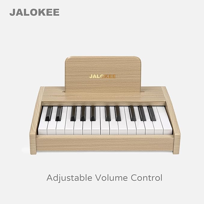 Kids Piano Keyboard, Digital Piano for Kids, Music Educational Instrument Toy, Wood Toy for 3+ Girls and Boys (Oak, 25 Keys)