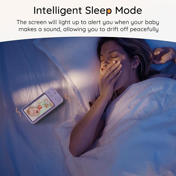 BOIFUN Additional Baby Camera Specifically Compatible with Baby2TM Video Baby Monitor, 360° Camera with Night Light, Auto Tracking, AI Motion & Sound Detection, Two-Way Audio