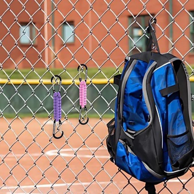 BRAVESHINE Paracord Keychain Carabiner Clip, D Ring Lanyard Hanger Stroller Hook for Water Bottle, Key, Backpacks, Men, Women