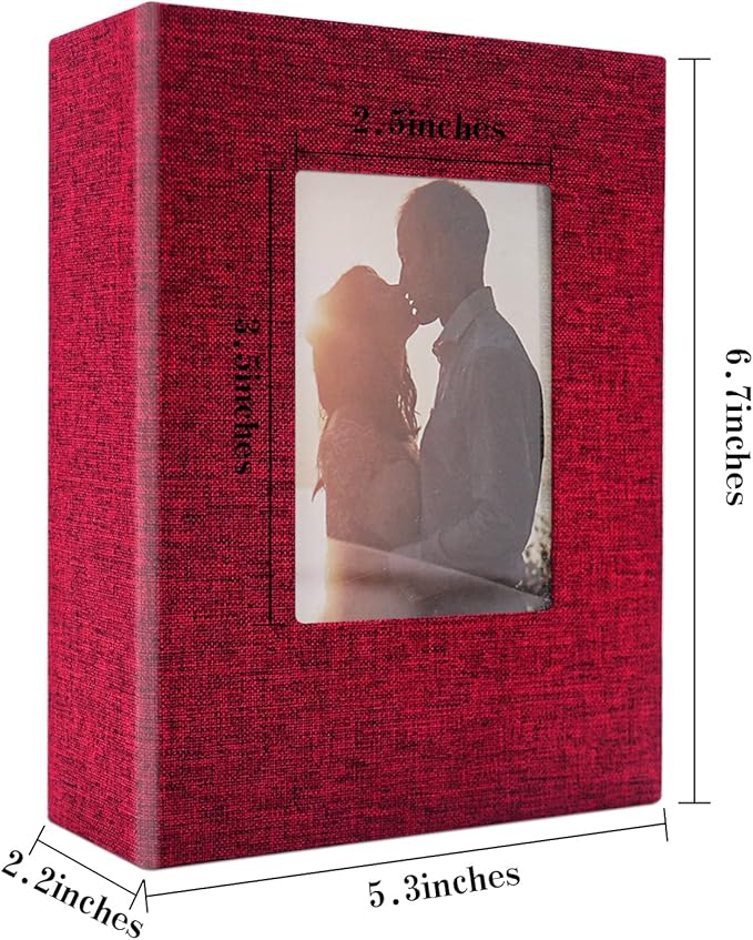Vienrose Photo Album 4x6 100 Pages Photos Linen Cover Picture Book with Front Window for Baby Wedding Children