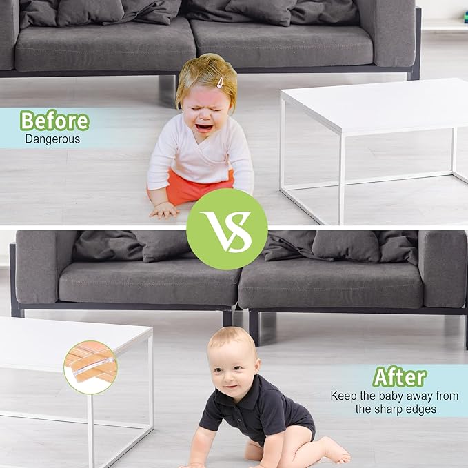 Safety First Baby Proofing: Table Edge Protectors - 16.5ft (5m) Bumper Guards for Baby Furniture & Fireplace Corners