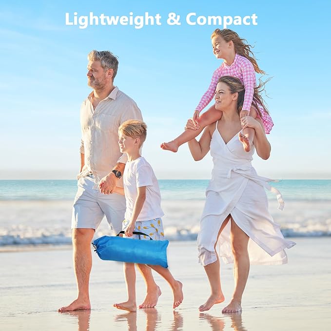 NXONE Beach Tent Sun Shade Shelter for 3/4/6 Person Person with UV Protection, Extended Floor, 3 Mesh Roll Up Windows & 8.0/8.5mm Fiberglass Rods丨Carry Bag Included