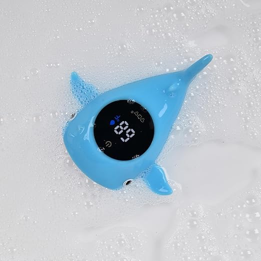 TKY Baby Bath Thermometer with Floating Toys - Digital Water & Room Temperature Monitor, Rechargeable Thermometer with Alerts for Newborn Bath Essentials, Infant Safety