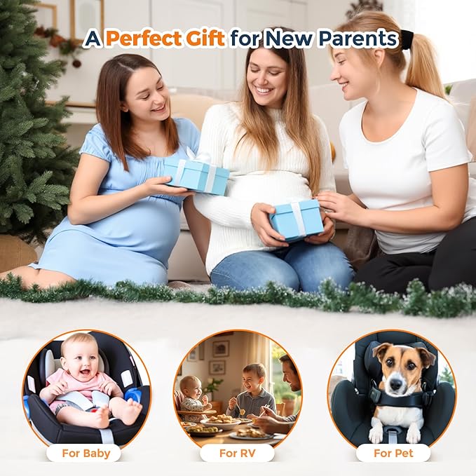 Wireless Baby Car Camera Monitor 5" HD 1080P IPS, 360° Rotating Camera with Auto/Manual Night Vision, 1000ft Range, Anti-Glare Display & USB Charging for Backseat, Home, Travel,Camping