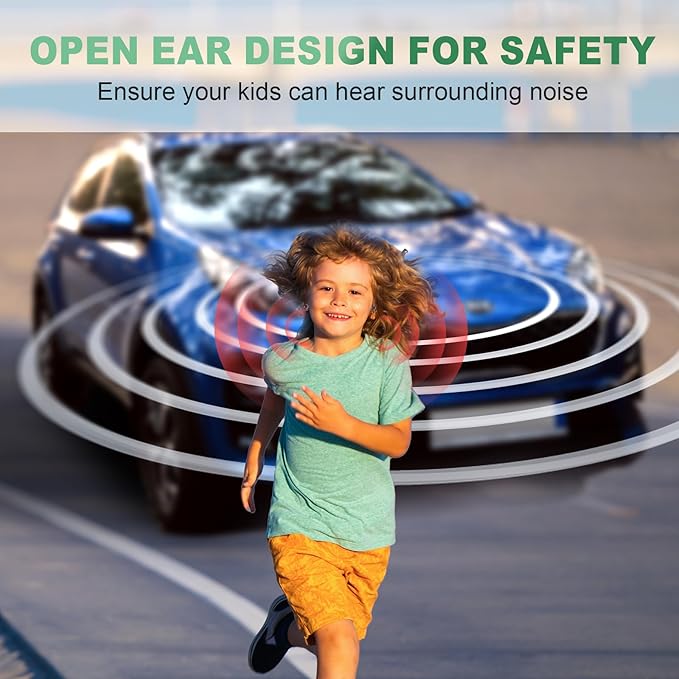 Kids Headphones, Bluetooth 5.2 Air Conduction Open Ear Headphones, 85dB Volume Limiting-Yellow