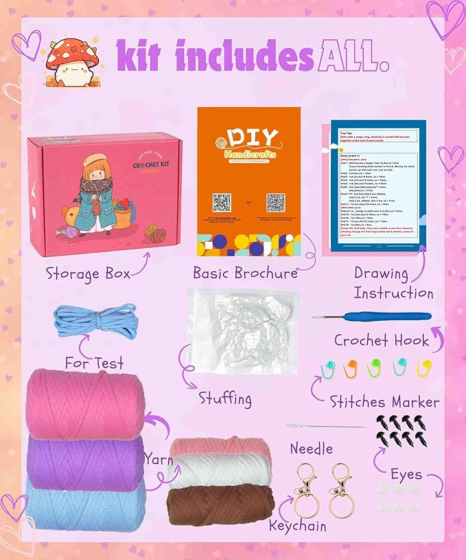 yhwsymgmho Crochet Kit for Beginners:2pcs Animals amigurumi Crochet Starter Kits with Step-by-Step Video Tutorials,Easy Knitting Set for Adults Kids,DIY Crocheting Doll Gift(Pterosaurs and Koalas)
