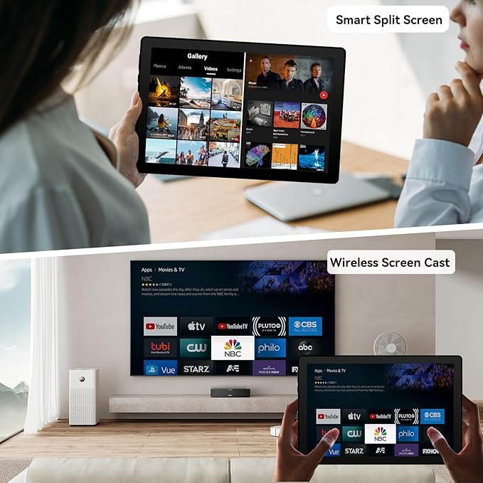 Tablet, Android Tablet 10.95",16GB RAM 128GB ROM 1TB Expansion, Octa-Core, Android 14, 1280x800 FHD, Dual Camera, WiFi6, BT5.3, 6800mAh Battery