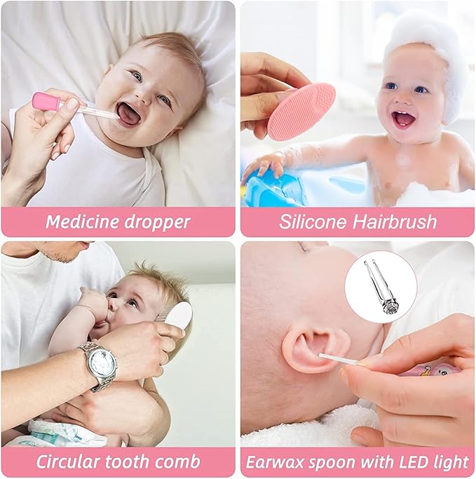 Baby Healthcare and Grooming Kit for Newborn Kids, 24PCS Upgraded Safety Baby Care Kit, Newborn Nursery Health Care Set, Baby Care Products