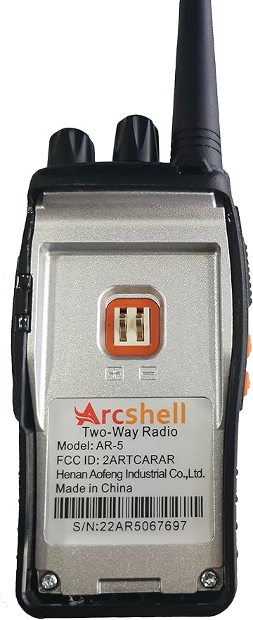 Rechargeable Long Range Two-Way Radios with Earpiece 2 Pack Arcshell AR-5 Walkie Talkies Li-ion Battery and Charger Included