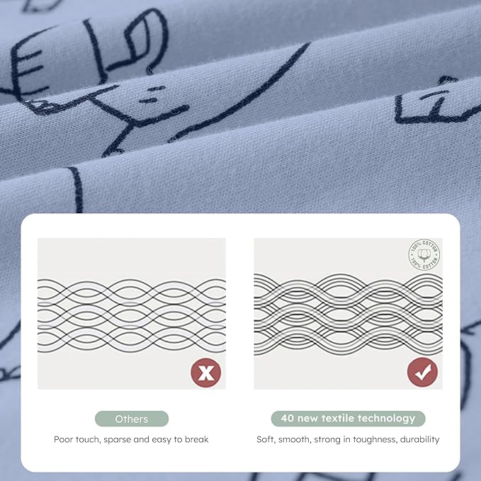 Yoofoss Baby Sleep Sack 0-6 Months Baby Wearable Blanket 100% Cotton 2-Way Zipper TOG 0.5 Toddler Sleeping Sack 3 Pack, Lightweight Sleep Sacks for Babies(Small)