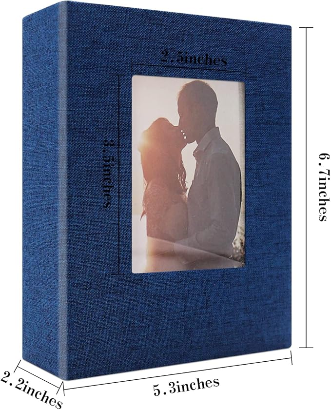 Vienrose Photo Album 4x6 100 Pages Photos Linen Cover Picture Book with Front Window for Baby Wedding Children