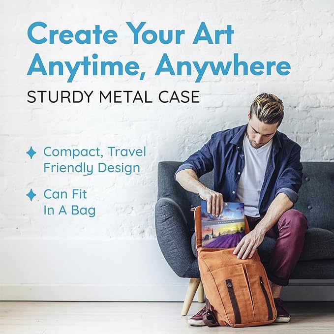 Mozart Japanese Watercolor Paint Set - Komorebi Art Kit with 40 Color Pans - 10 Watercolor Brushes - Paint Palette, Brush Pen & Paper Pad - Complete Supply for Adults, Kids & Students