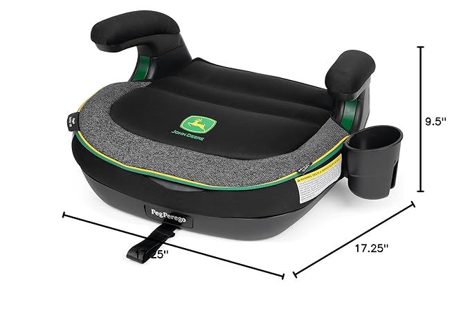 Peg Perego Viaggio Shuttle - Booster Car Seat - for Children from 40 to 120 lbs - Made in Italy - John Deere (Black & Green)