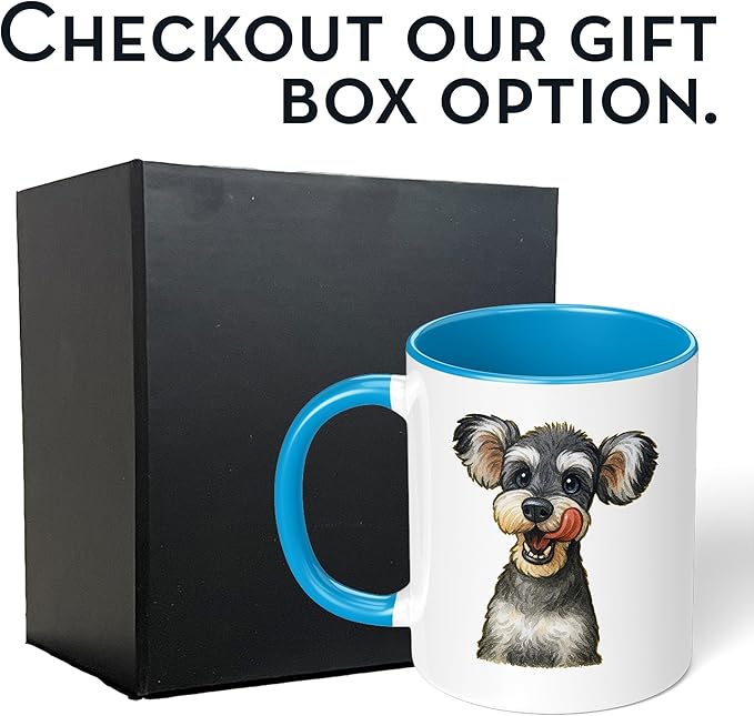 Personalized Coffee Mug, Custom Photo Caricature Gift, Funny Customized Coffee Gift for Men & Women, Custom Mugs with Pictures, Light Blue 11oz Father's Day Mug