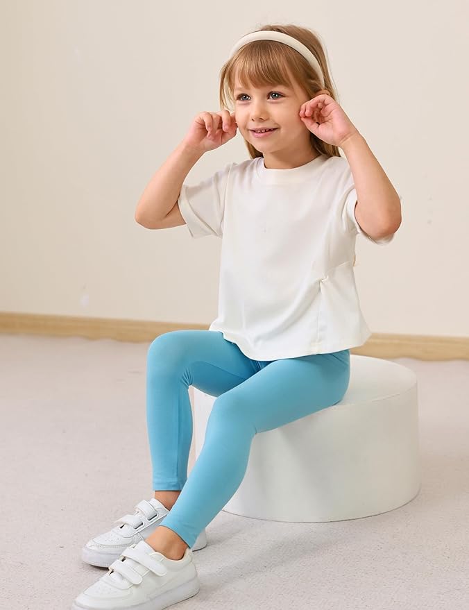 Toddler Girls Leggings 2-Pack Bamboo Viscose Little Girls Casual Stretch Pants