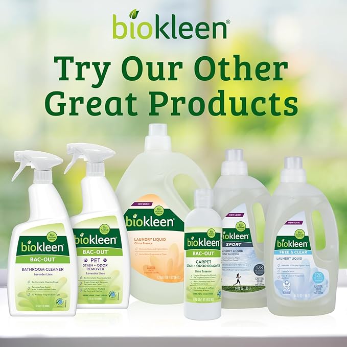 Biokleen Free & Clear Natural 3X Concentrated Liquid Laundry Detergent, 300 Loads, Plant-Based, Hypoallergenic, Removes Stains & Fights Odors, Dye Free, Unscented