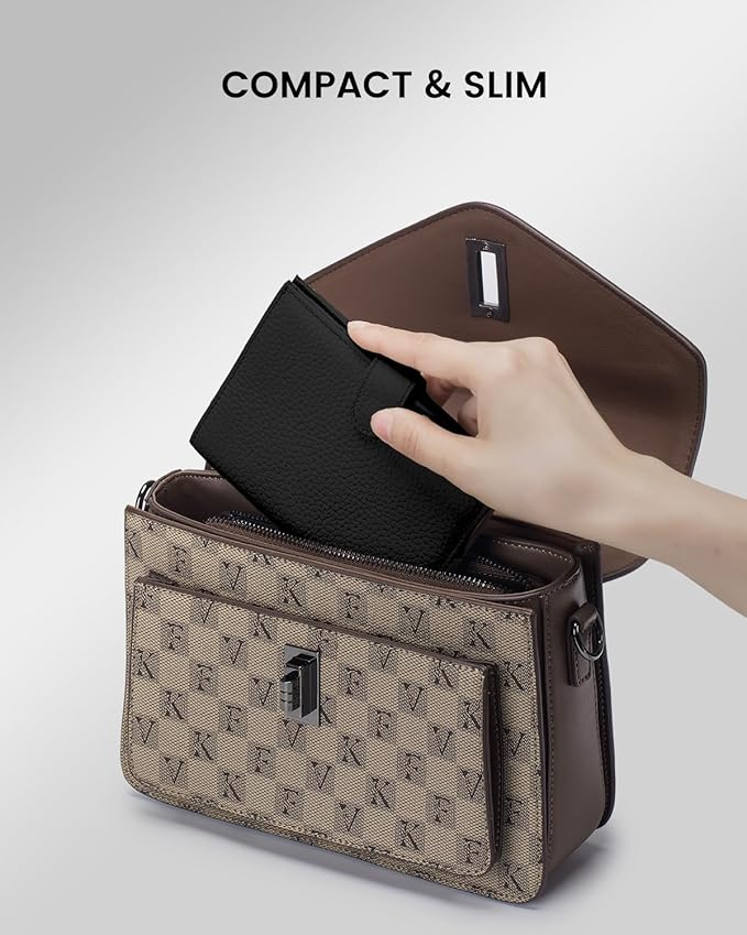 RFID Slim Passport Holder for Man & Women, Compact Leather Passport Wallet with Card Holders SIM Slots, Zippered Coins Pocket and Cash Holder Travel Passport Cover Case, Black