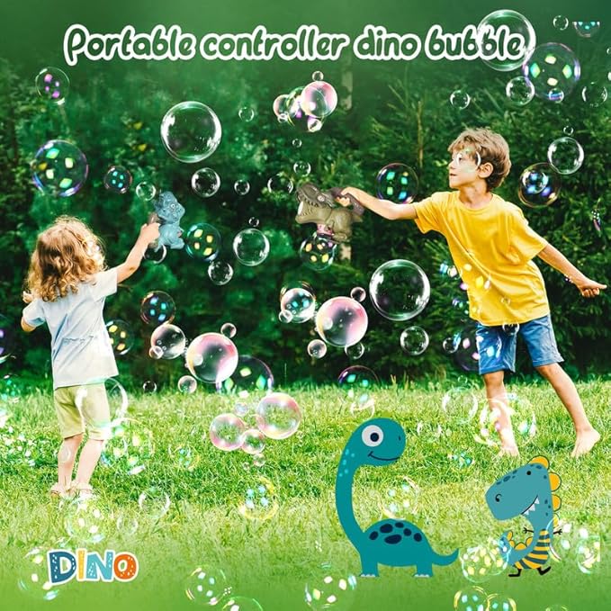Dinosaur Bubble Machine with Colorful Lighting for Kids Automatic Handheld Dinosaur Bubble Toy 20000+ Big Bubbles Per Minute Bubbles Toy for Outdoor Parties Yard Fun Kids Gift Tyrannosaurus Green