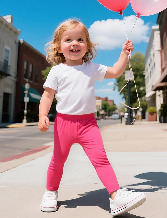 Witwot 3 Pack Baby Girls Leggings Toddler Kids Soft Cotton Pants Size 18M-5T