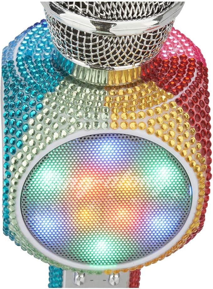 Sing-Along Bling Bluetooth Karaoke Microphone and Bluetooth Stereo Speaker All-in-One (Rainbow Bling)