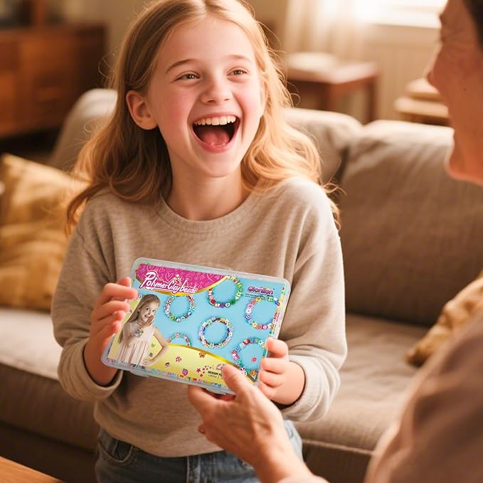 Gionlion 500 Pcs Polymer Clay Beads Bracelet Making Kit,24 Style Animal Fruit Flower Butterfly Bunny Pony Letter Beads Charms for Jewelry Making, DIY Art and Crafts Toys Gifts for 4+ Year Old Kids