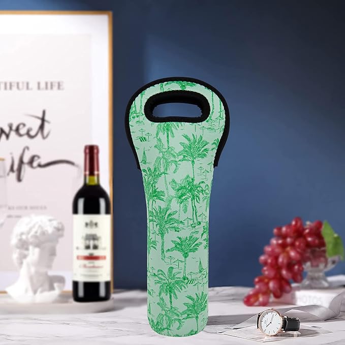 Wine Bag, Wine Carrier Tote Bag, Wine Bottle Protector, Insulated Neoprene Hand Bag, Wine Bags for Wine Bottles Gifts,Wine Bottle Holder for Travel with Secure Carry Handle (2 Pack)