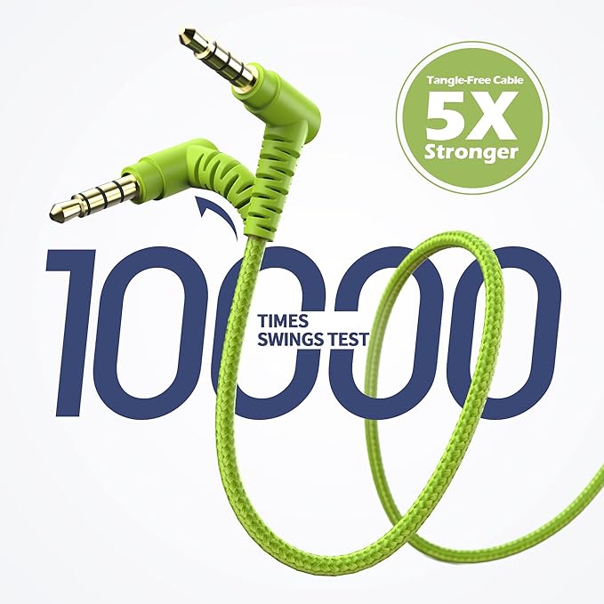 AILIHEN Kids Headphones, I35 On-Ear Headphones for School, Safe Volume 93dB, HD Mic Stereo Headphone for Kid Girls Boys, Foldable 3.5mm Wired for Chromebook, Laptop, Computer, Tablet (Blue Green)