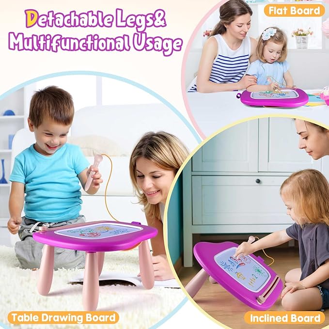 Smasiagon Toddler Toys Age 1-2 Year Old Boys Girls, Magnetic Drawing Doodle Board Valentines Day Gifts for Kids Educational Learning Toys for 1 2 3 Year Old Boys Girls Birthday Gifts (Purple)