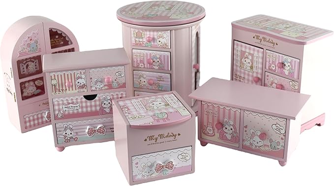 Pink Cute Bunny Jewelry Box for Girls & Kids - Organizer Gift