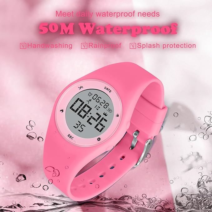 Kids Watches for Girls Boys Digital Sport Watch with Step Counter Pedometer Vibration Alarm Clock, No App Waterproof Fitness Tracker Kids Watch Boys Girls Teens Students Ages 5-16