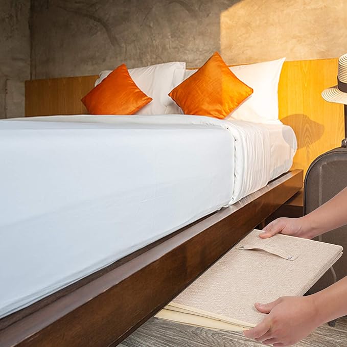 popoly Large Toy Box Chest Storage with Flip-Top Lid, Collapsible Kids Storage Boxes Container Bins for Toys, Playroom Organizers, 25"x13" x16"(Linen Beige)