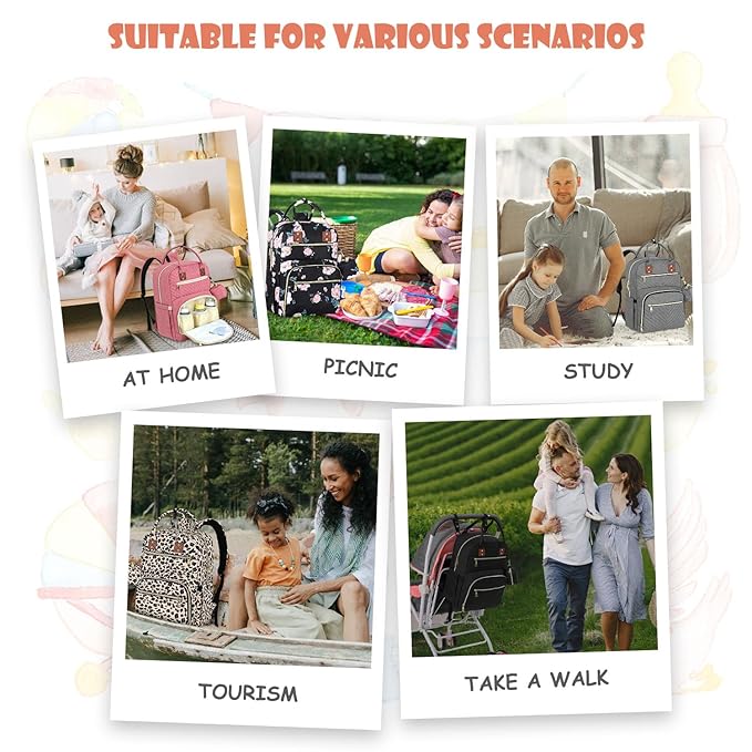 Baby Diaper Bag Backpack, Travel Diaper Bags for Baby Girl Boy Large Capacity Baby Bag Backpack for Women Sunflower