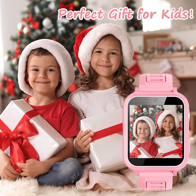 Smart Watch for Kids Gift for Girls Age 5-12, 1.54" Touch Screen Watch with HD Camera Video 24 Games Music Pedometer Flashlight Alarm Clock, Gifts for 7 8 9 10 Year Old Girls Boys