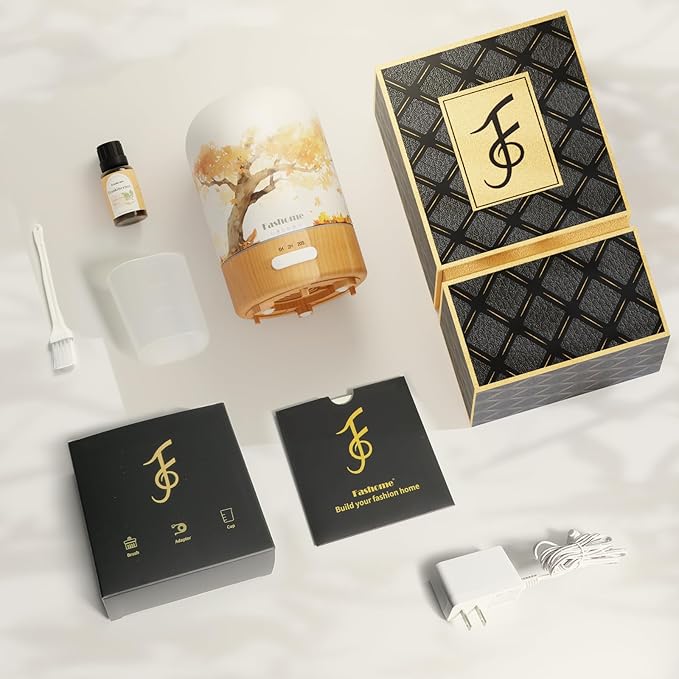Oil Scent diffusers for Home with Frankincense Oil, 6 in 1 Ultrasonic 100ML Aromatherapy Scent Humidifier Vaporizer with Dense fine Mist, Timer, Auto-Off (Autumn-Frankincense)