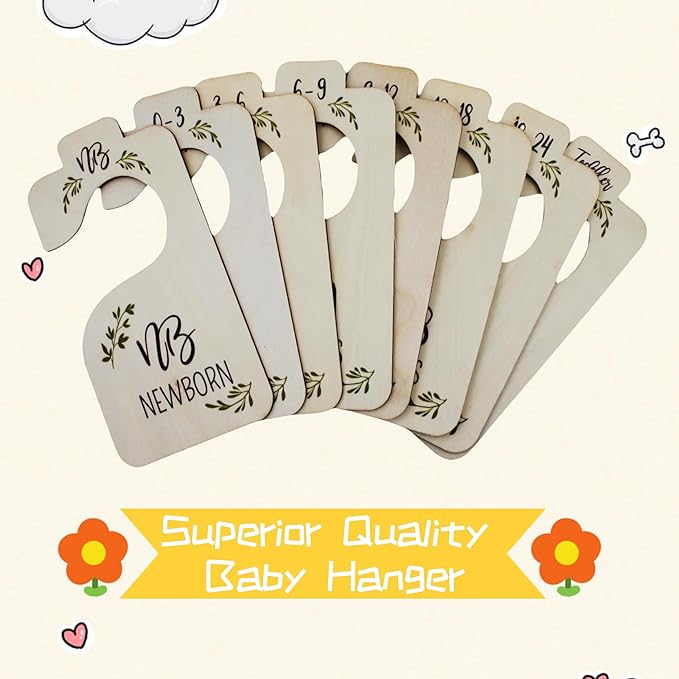 Wooden Baby Closet Dividers for Baby Clothes Organizer Baby Closet Organizer Hangers For Nursery Decor Baby Clothes Dividers For Closet Size Hangers (White)